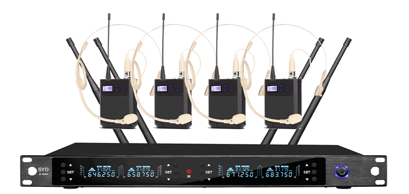 M-8800-真分集無線頭戴話筒(一拖四)